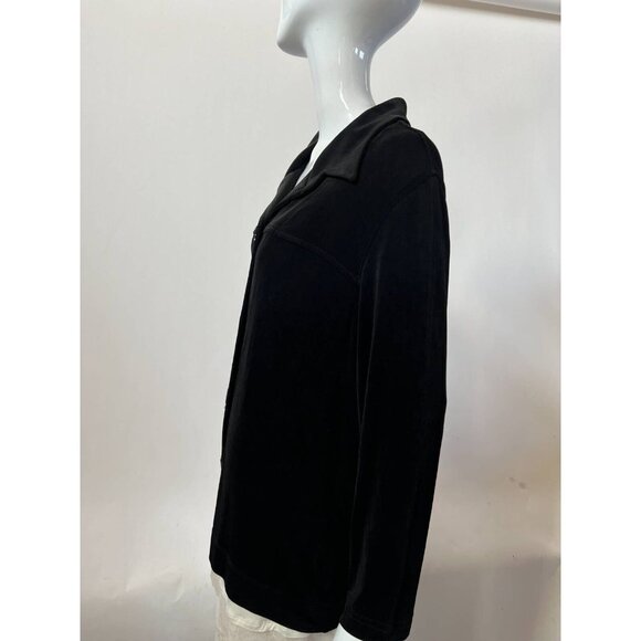 Chicos Travelers Womens Jacket Black Long Sleeve Buttons Notch Collar 2 - Picture 5 of 12